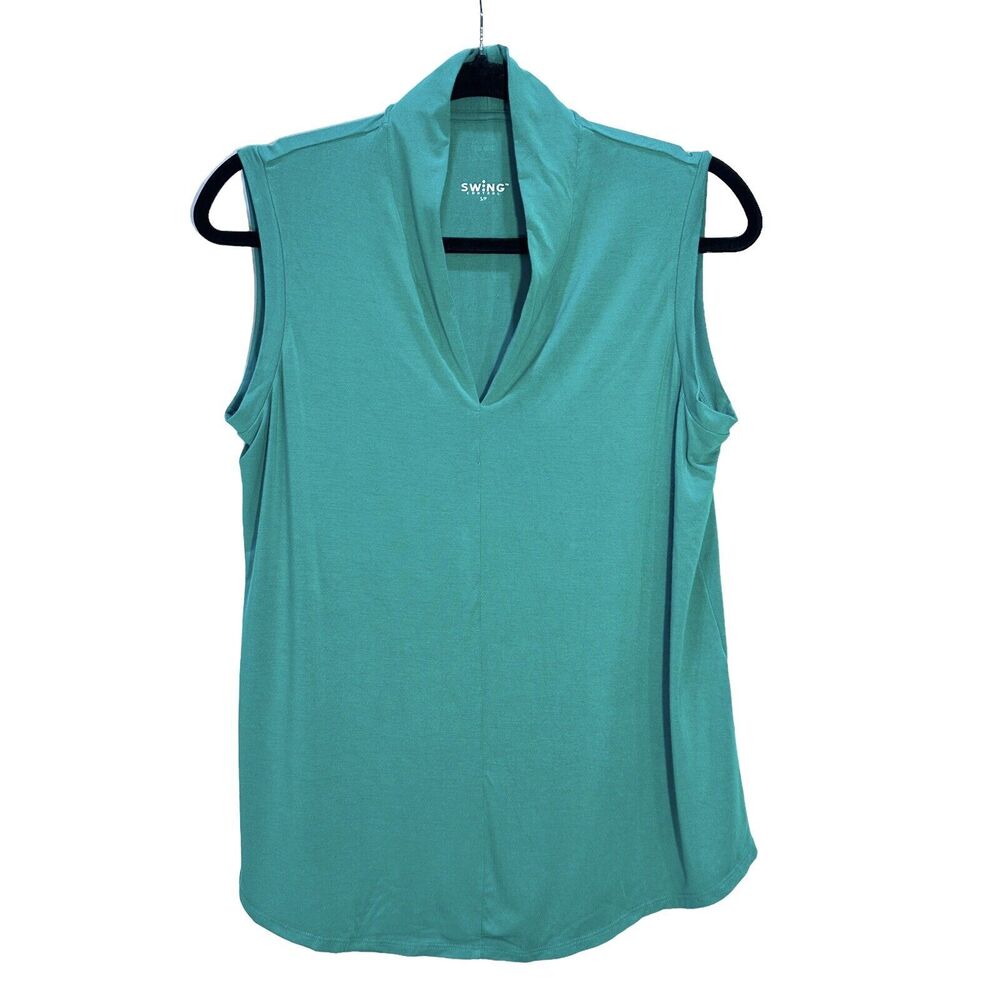Swing Control Bamboo Sleeveless V-Neck Golf Jelly Bean Green Shirt Size S/P